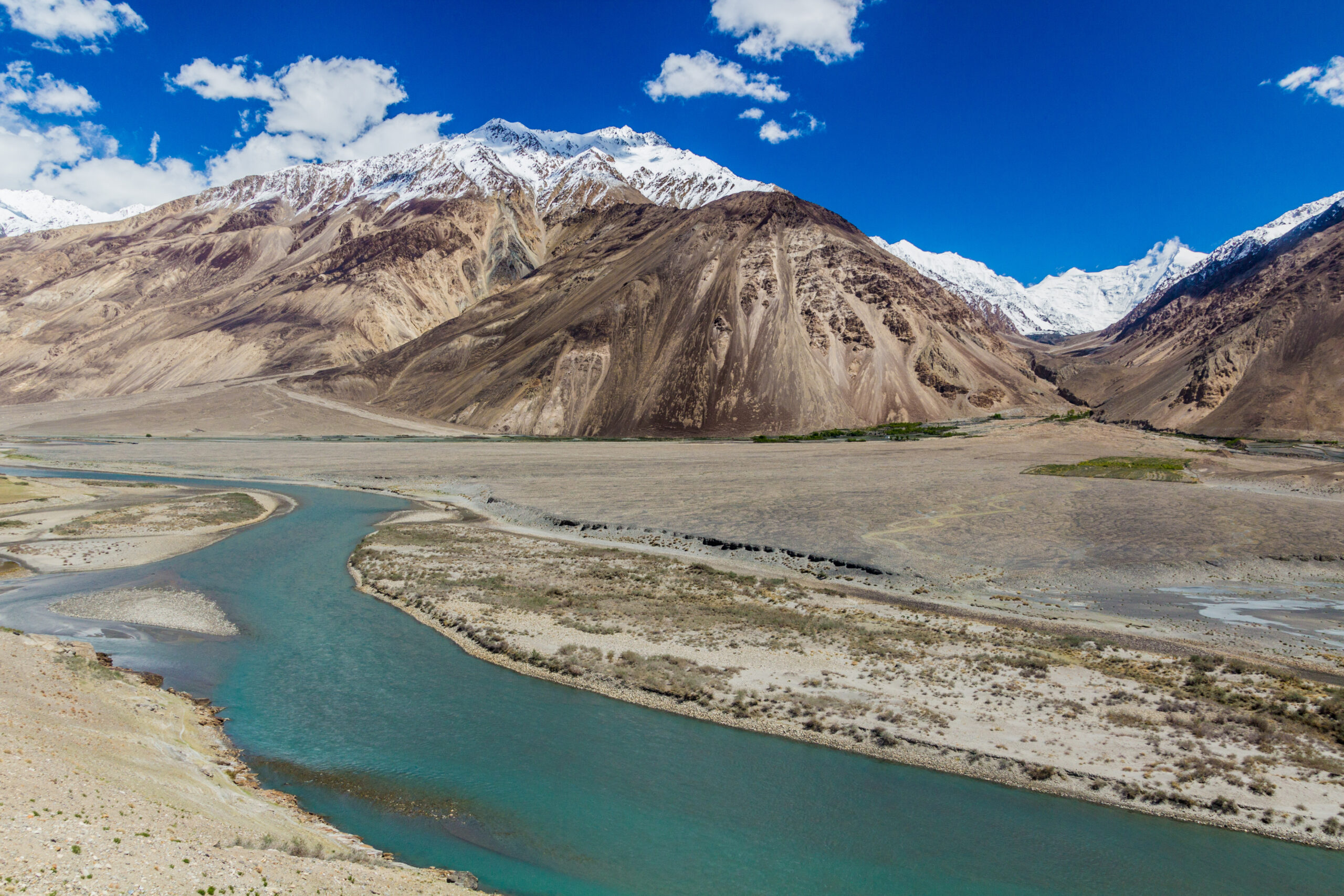 Wakhan valley between Tajikistan and Afghanistan