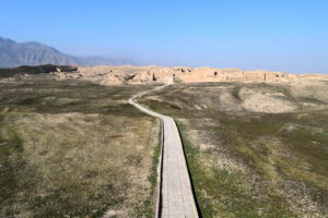 Entrance to the ancient Parthian fortress of Nisa. Near Ashgabat, Turkmenistan.